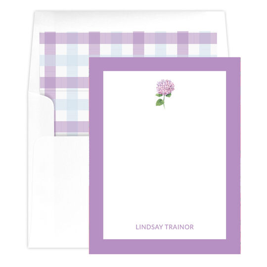 Purple Hydrangea Bloom Flat Note Cards